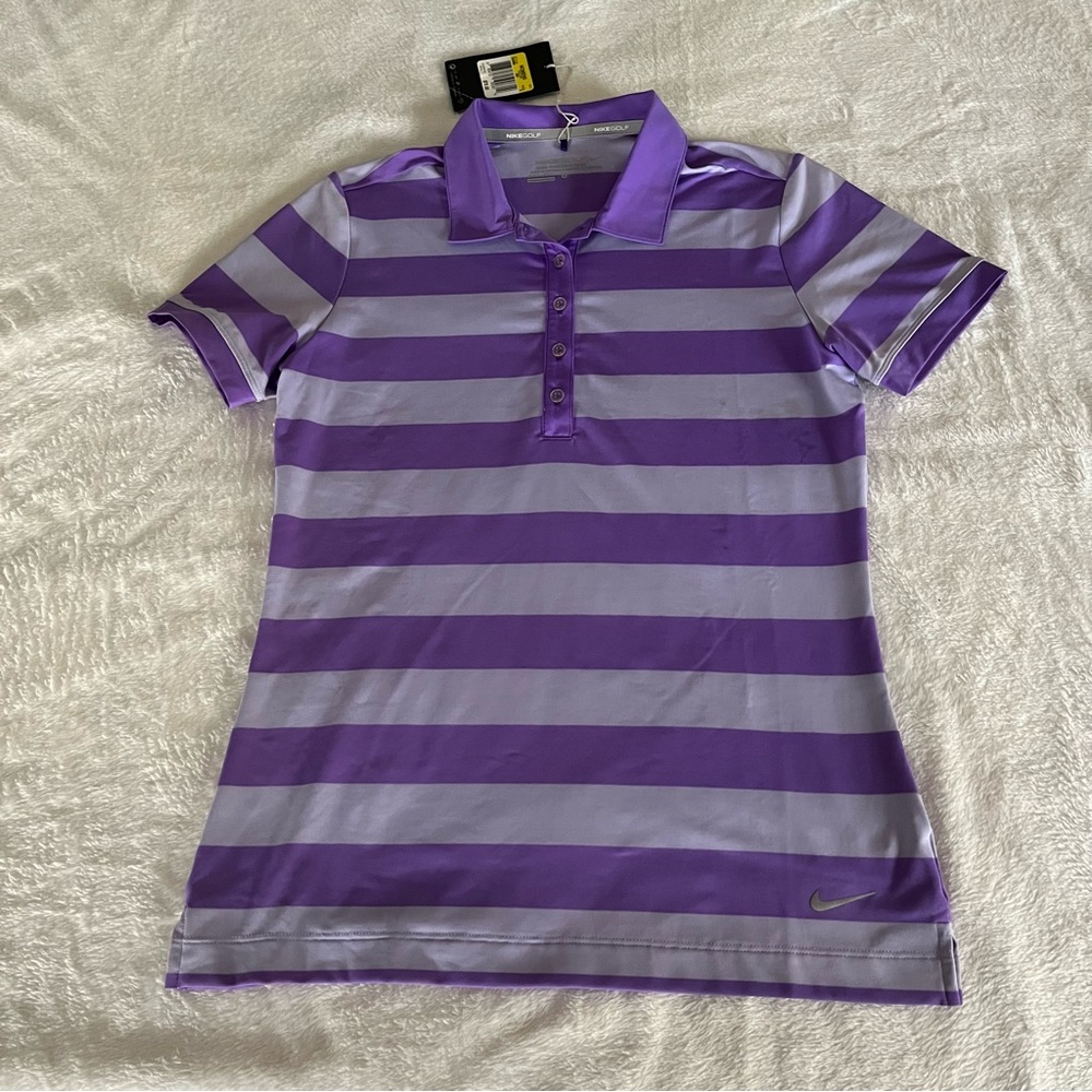 Nike Golf Purple Striped Polo